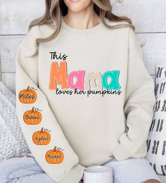 This (custom name) loves her pumpkins-DTF