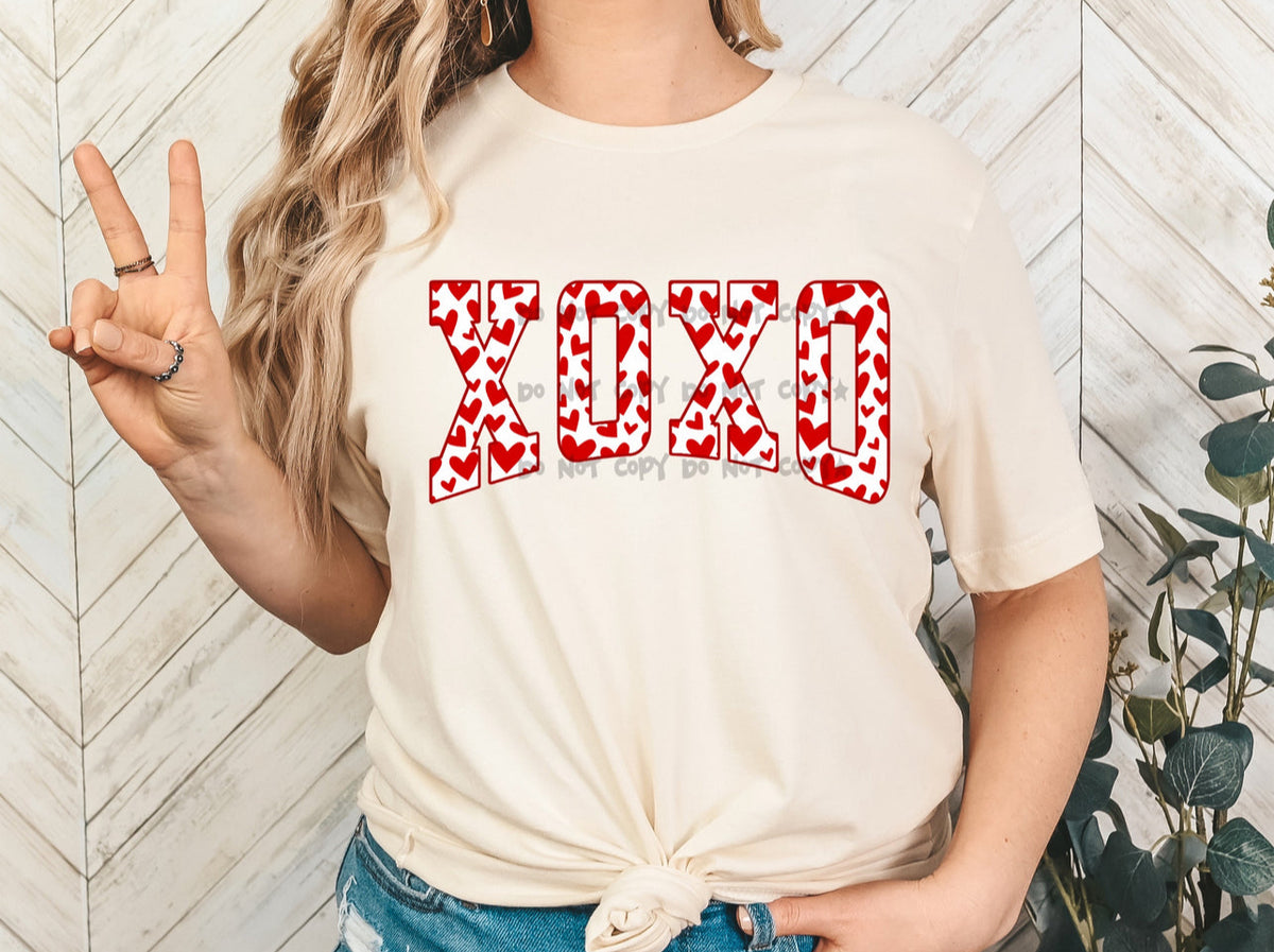 Xoxo with hearts -DTF