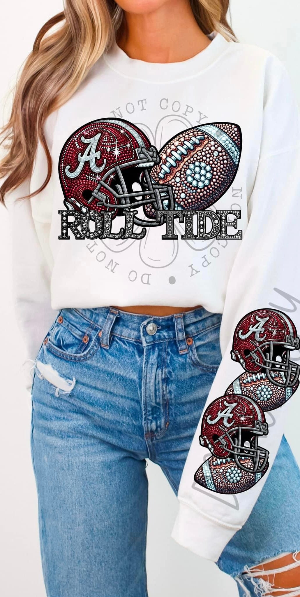 Alabama Roll Tide 2 (FRONT OF SHIRT 11" & 1-SLEEVE COMBO 6")-DTF