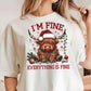 I’m fine everything’s fine Christmas cow-DTF