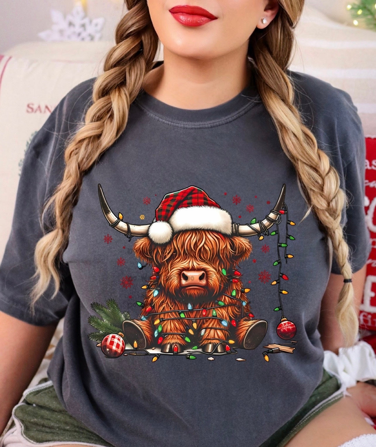 I’m fine everything’s fine Christmas cow-DTF
