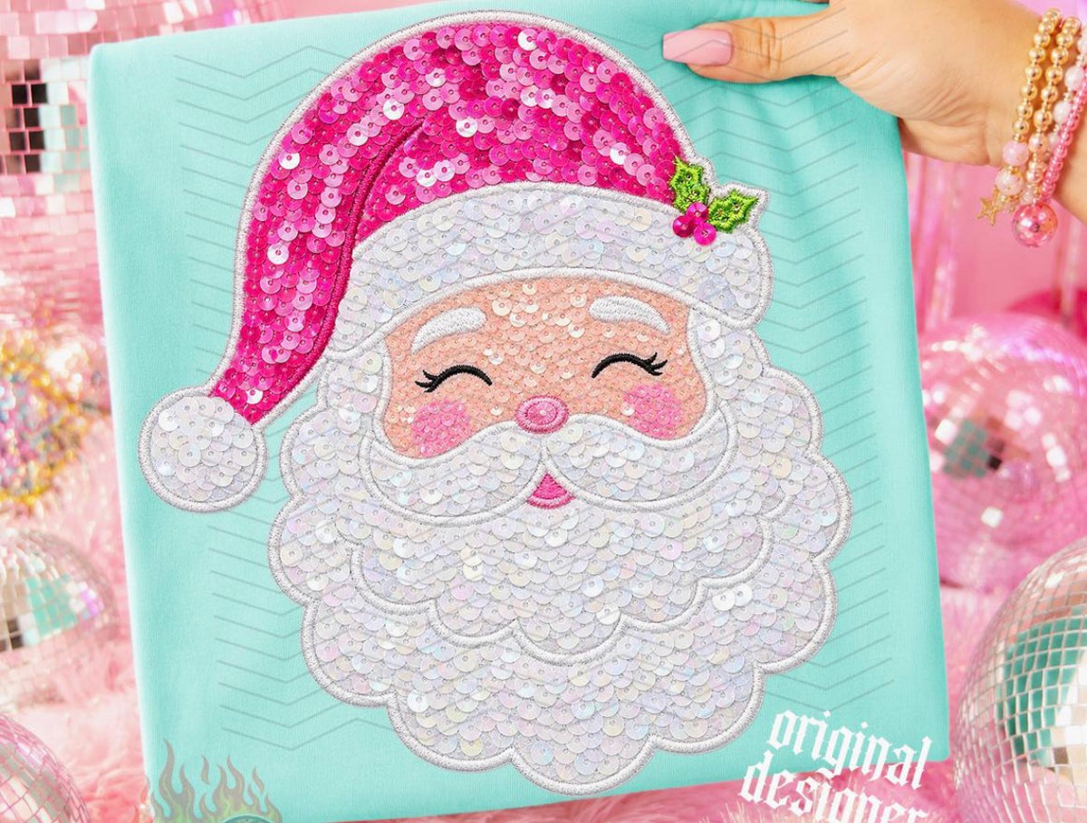 Faux Sequin Santa- DTF&UV