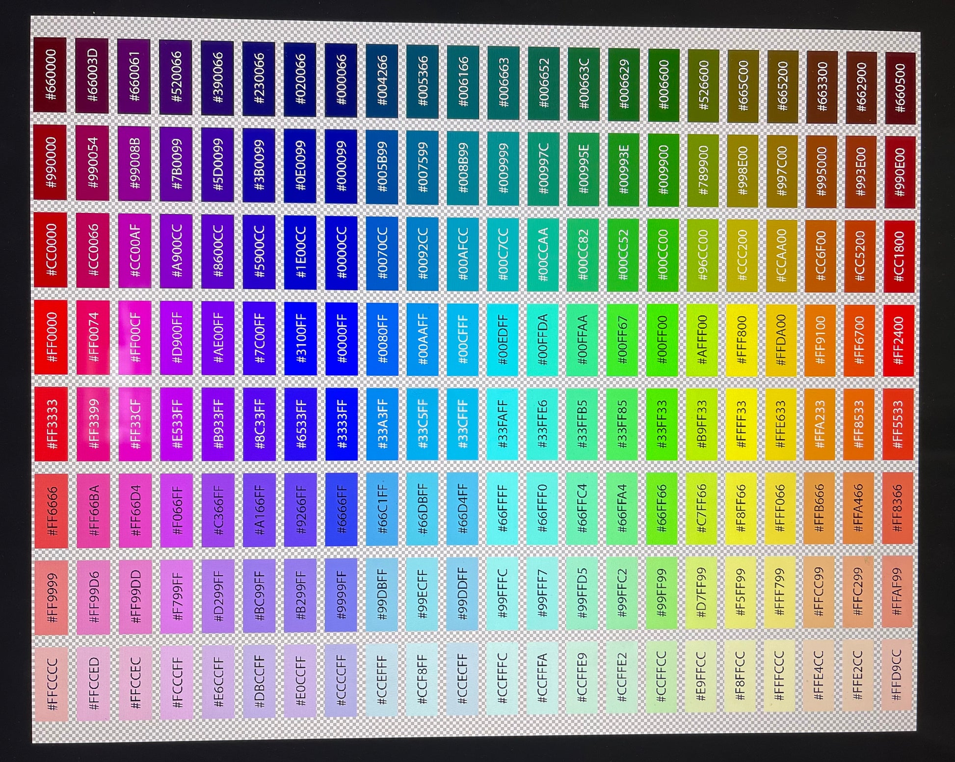 Color chart- All colors – ABIDesignstore