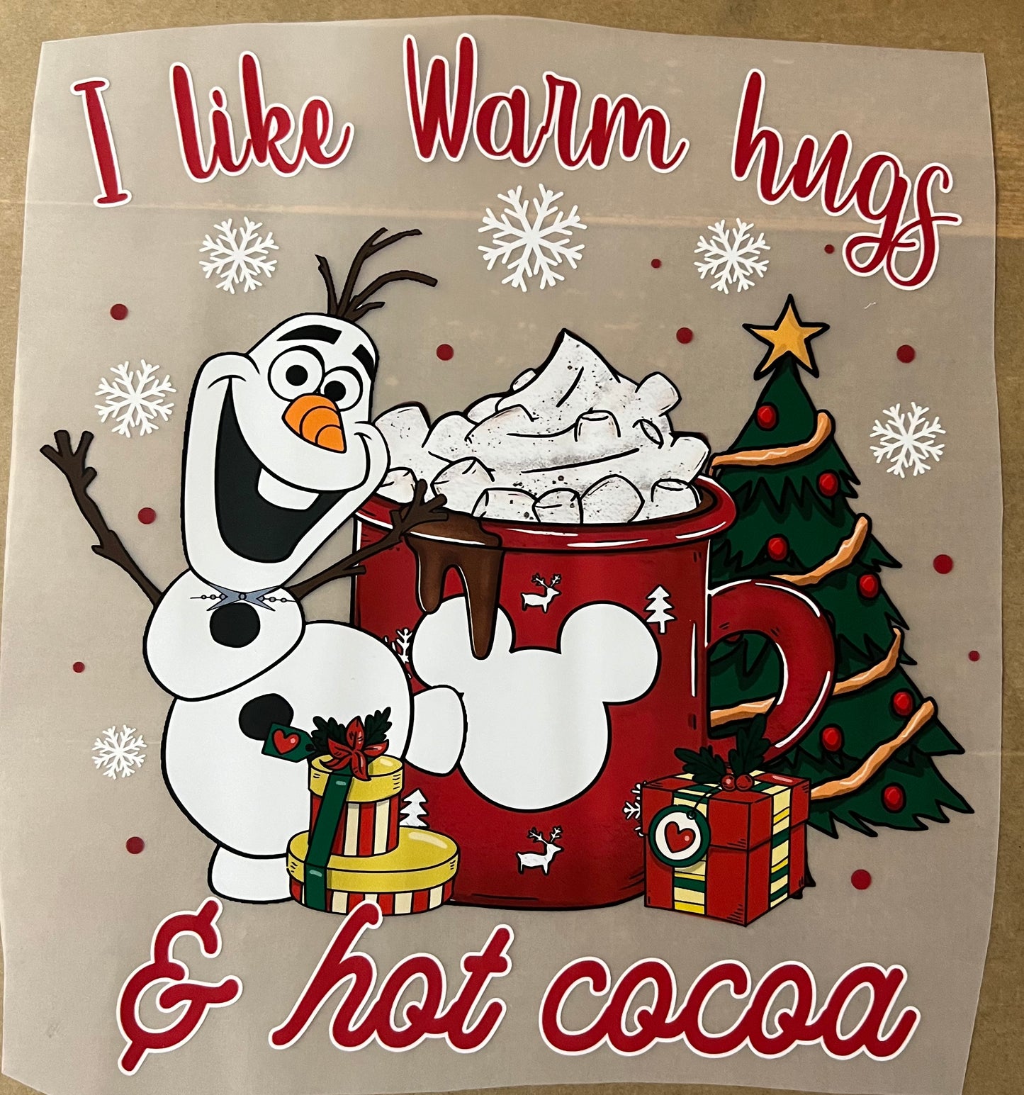 Christmas- i like warm hugs & hot cocoa-11”-DTF RTS