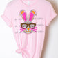 Shiny bunny with leopard glasses- DTF