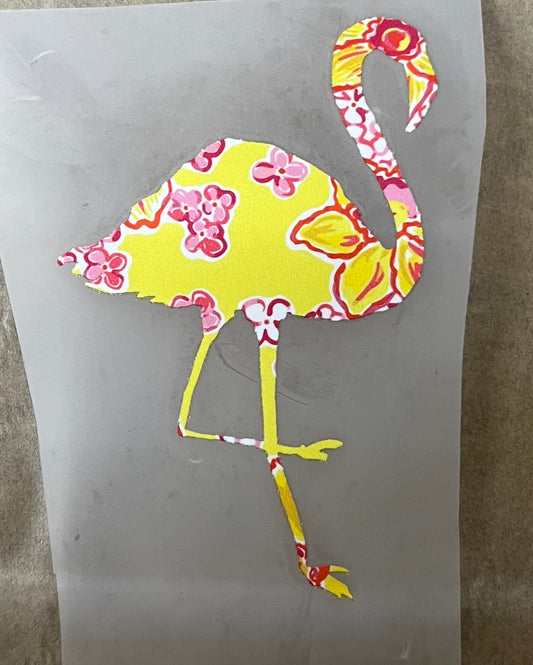 Summer-flamingo yellow 4.25”- DTF RTS