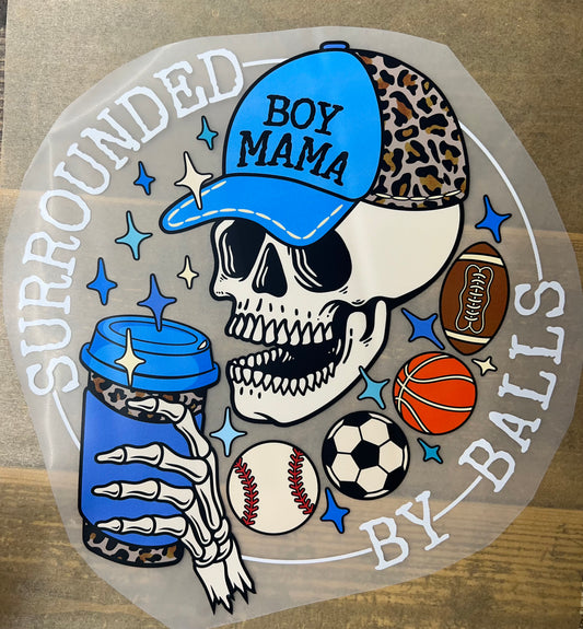 Sports -Boy mama surrounded by balls 12”-DTF RTS