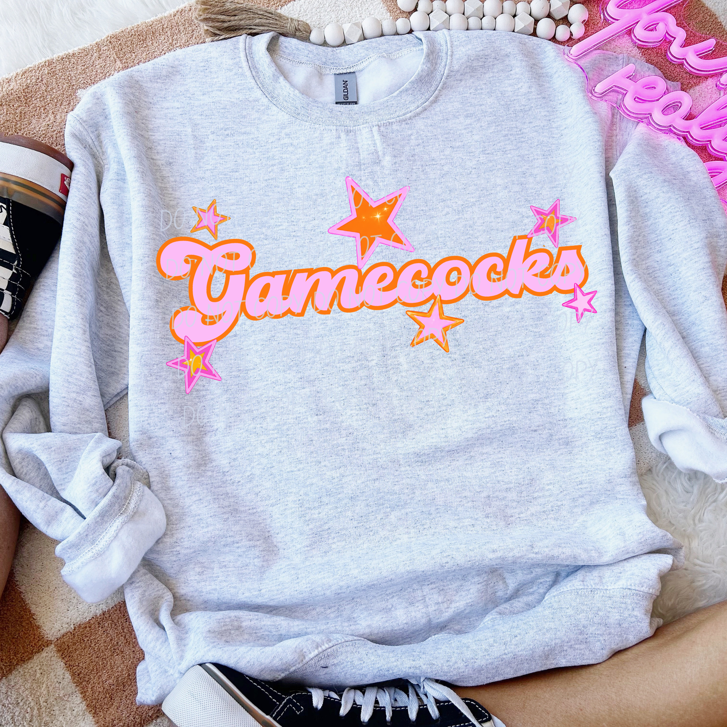 Pink Orange Stars Mascot (Dropdown)- DTF&UV