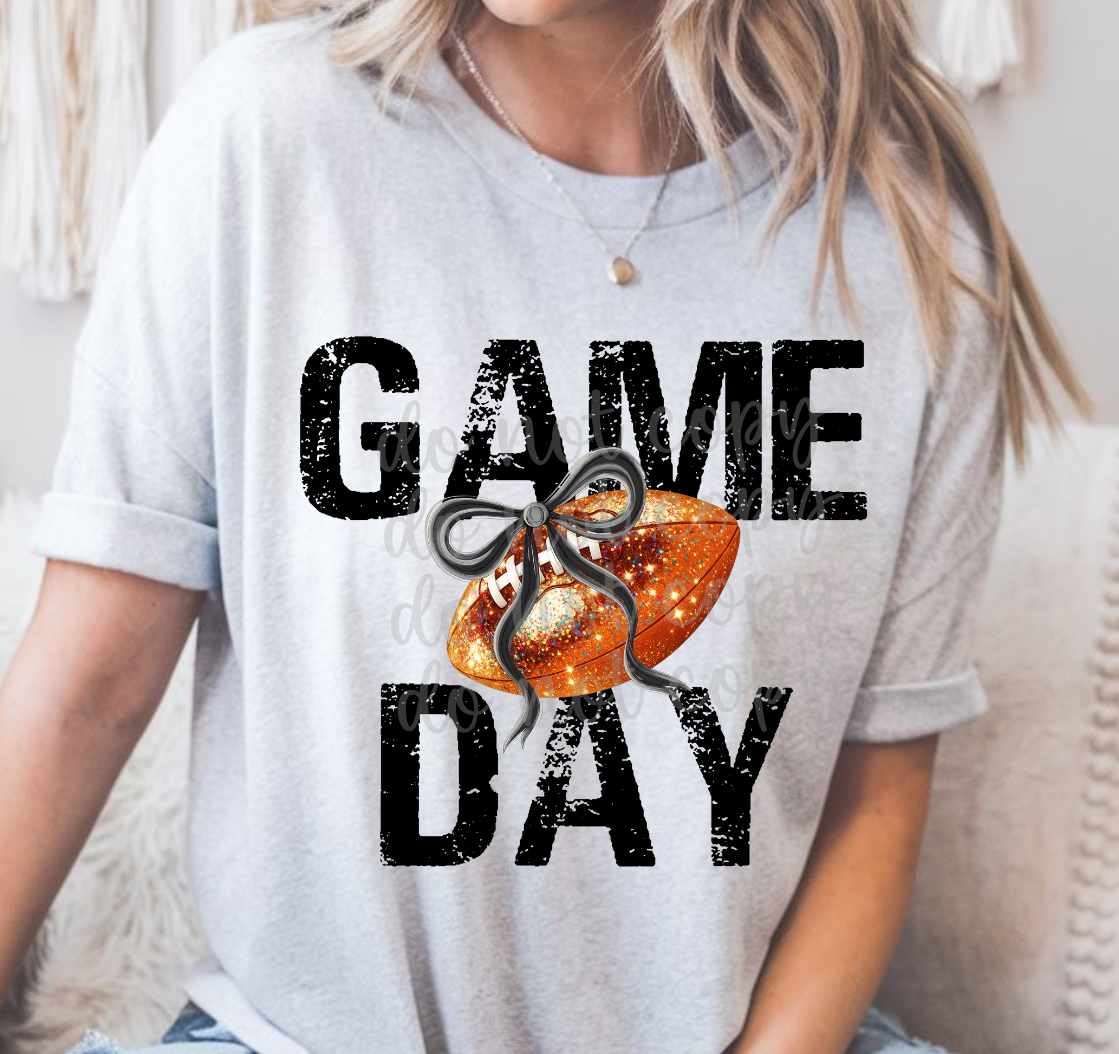 Game day distressed football-DTF&UV