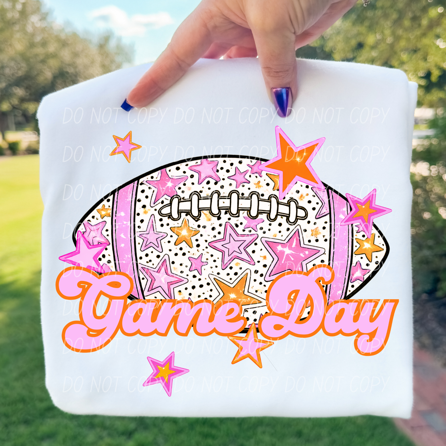 Football Pink Orange Stars Mascot (Dropdown)- DTF&UV