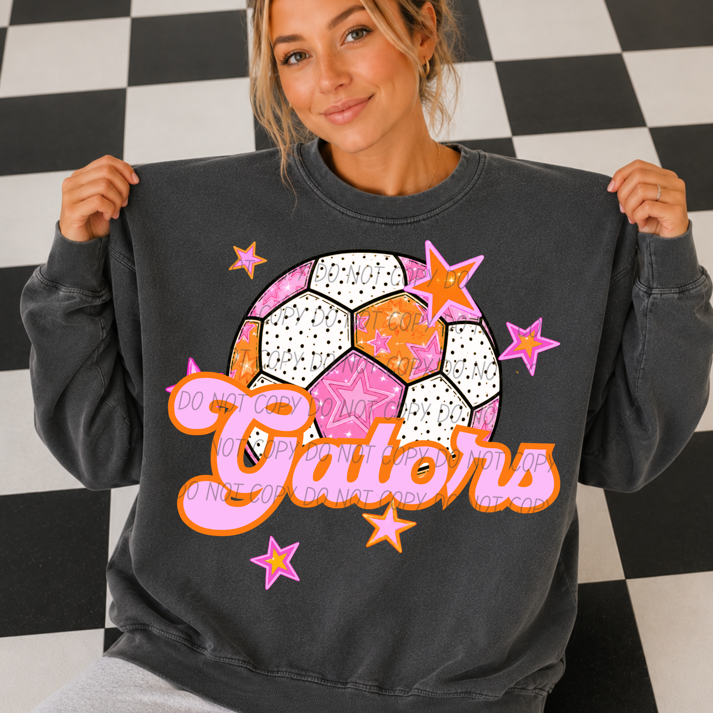 Soccer Pink Orange Stars Mascot (Dropdown)- DTF&UV