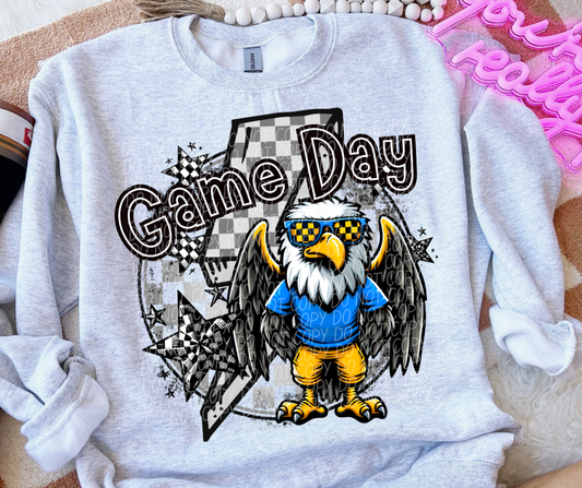 Game Day Eagles royal gold-DTF