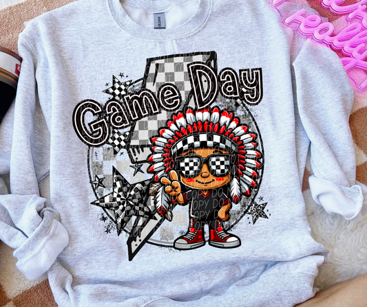 Game day Plainsmen headdress shoes red-DTF