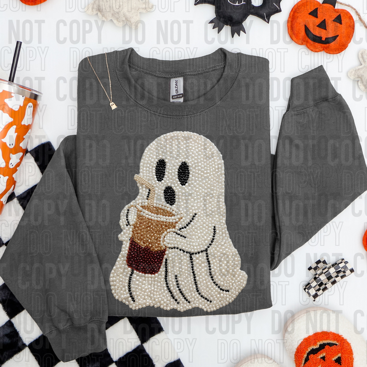 GHOST COFFEE FAUX PEARLS -DTF&UV