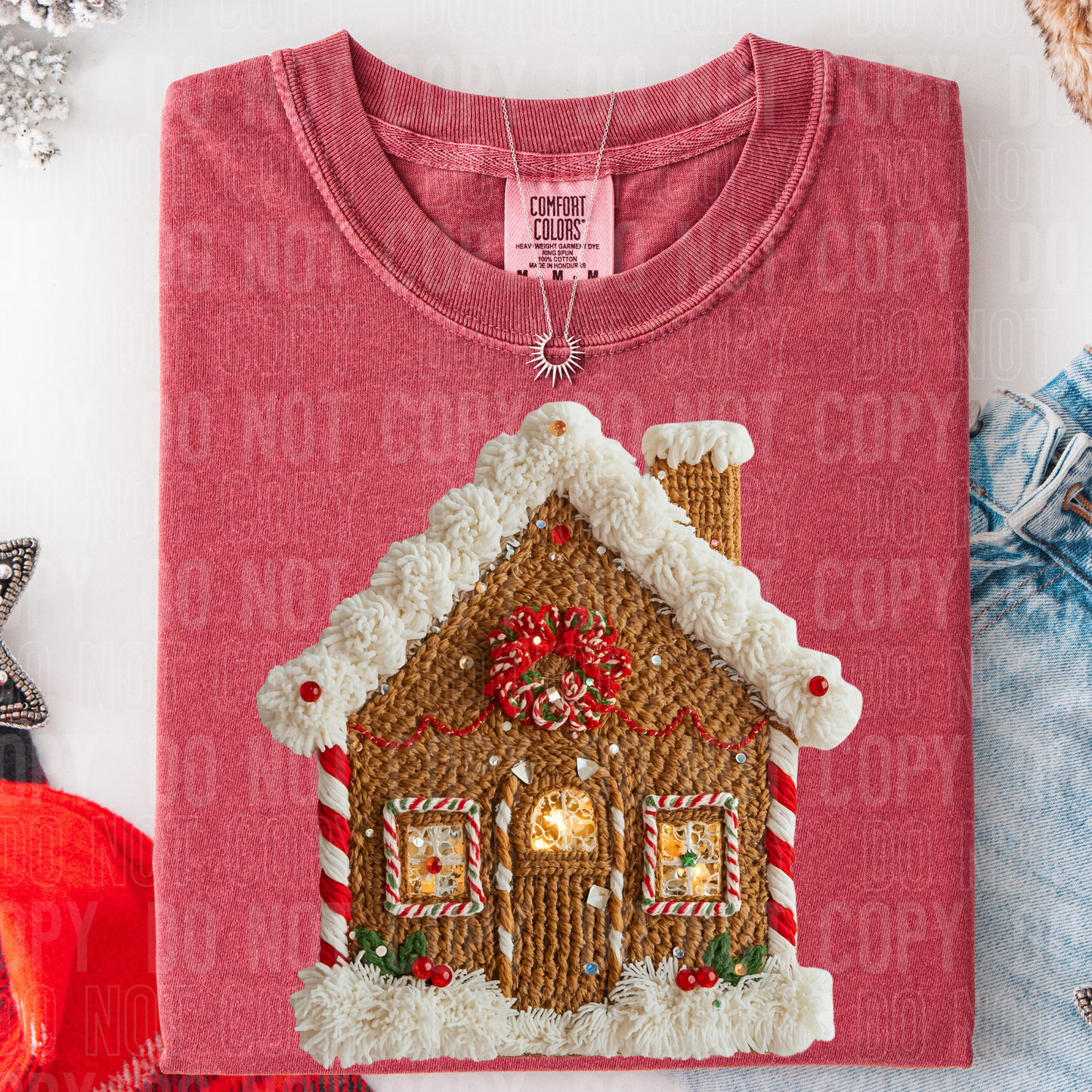 GINGERBREAD HOUSE FAUX YARN_ -DTF&UV