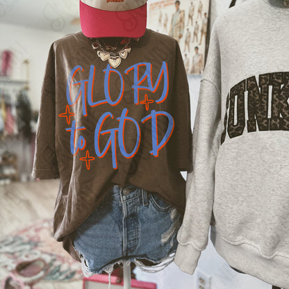 GLORY to GOD blue red -DTF&UV