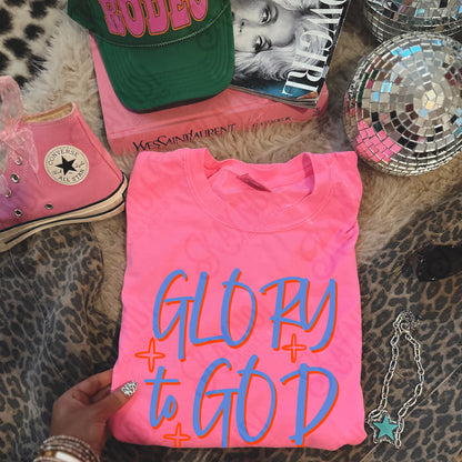 GLORY to GOD blue red -DTF&UV
