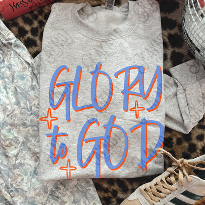 GLORY to GOD blue red -DTF&UV