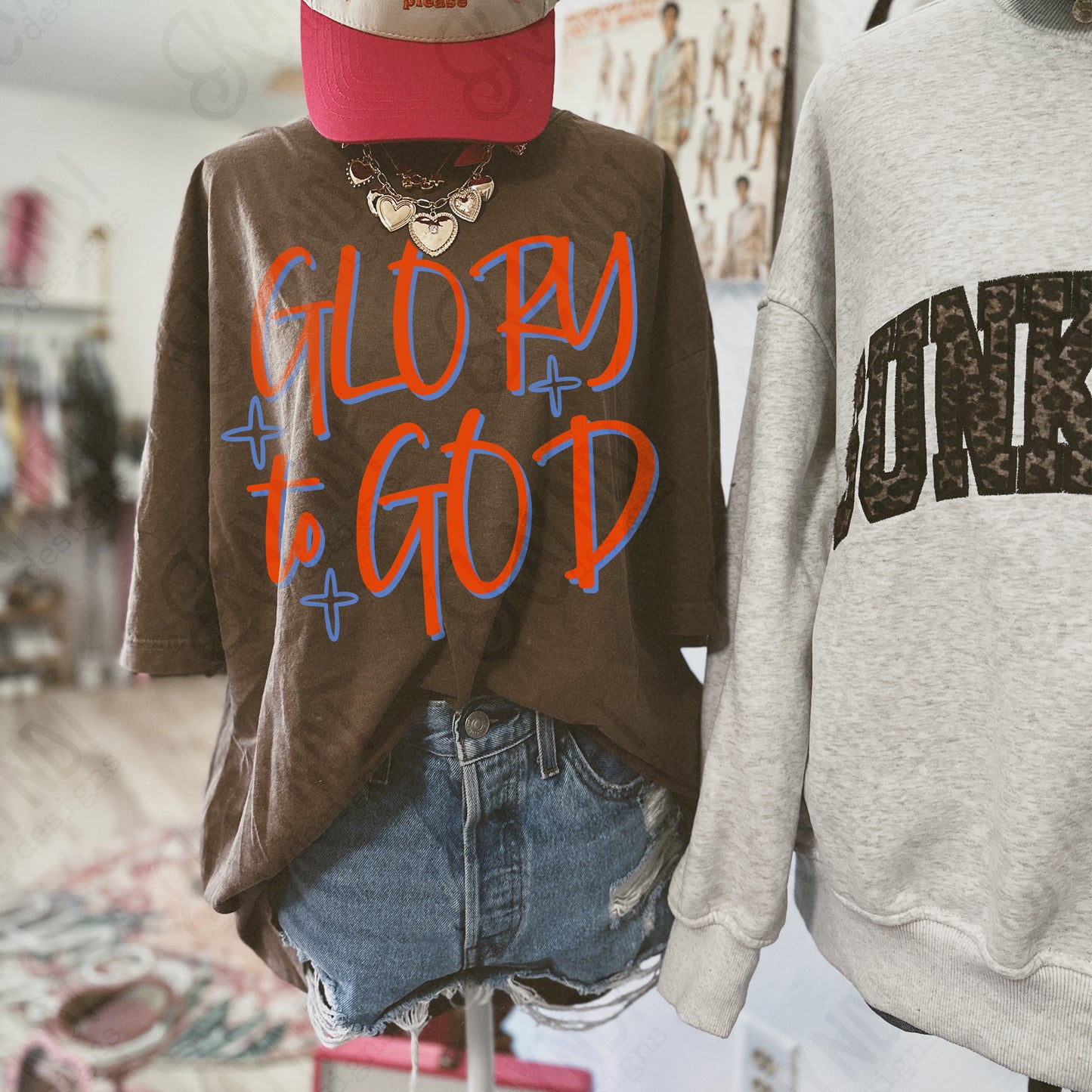 GLORY to GOD red blue -DTF&UV