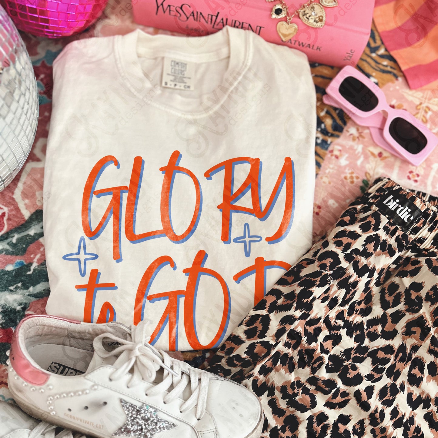 GLORY to GOD red blue -DTF&UV
