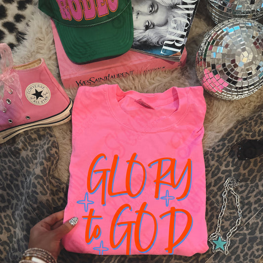 GLORY to GOD red blue -DTF&UV