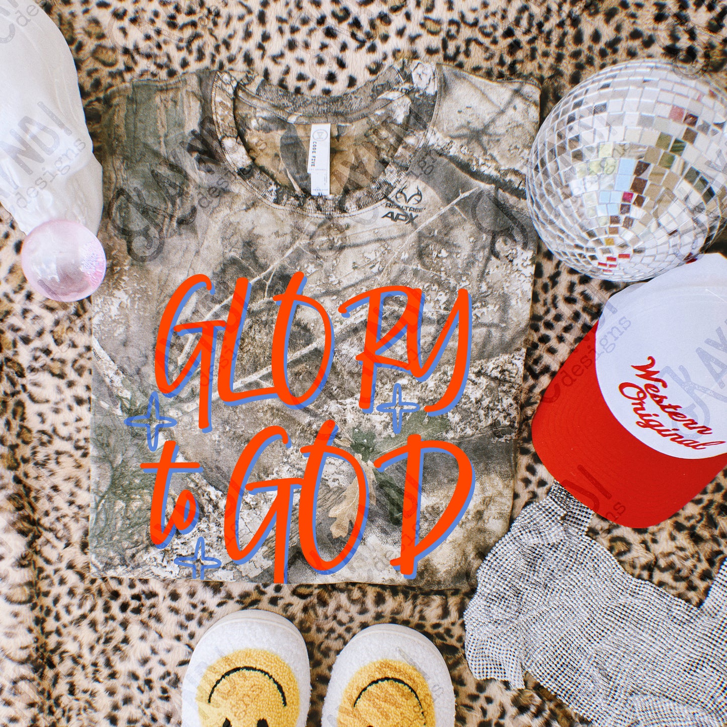 GLORY to GOD red blue -DTF&UV