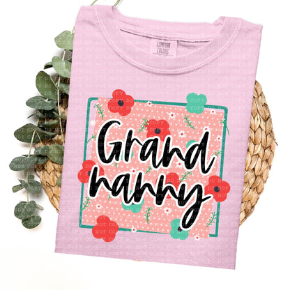 Floral Dotted 74 Names: Nana, Teacher, Nurse ECT. (ALL IN THIS LISTING WITH DROPDOWN)