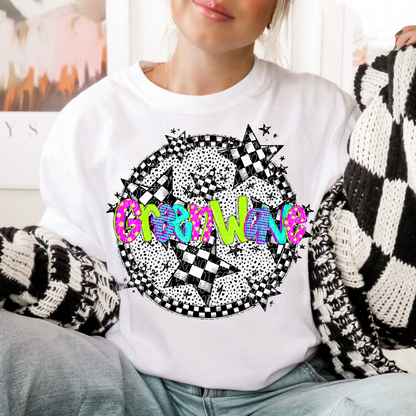 Neon checker Mascots(Dropdown)-DTF