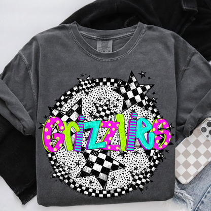 Neon checker Mascots(Dropdown)-DTF