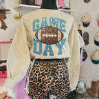 Game Day Football faux sequin embroidery (Color Dropdown)-DTF&UV