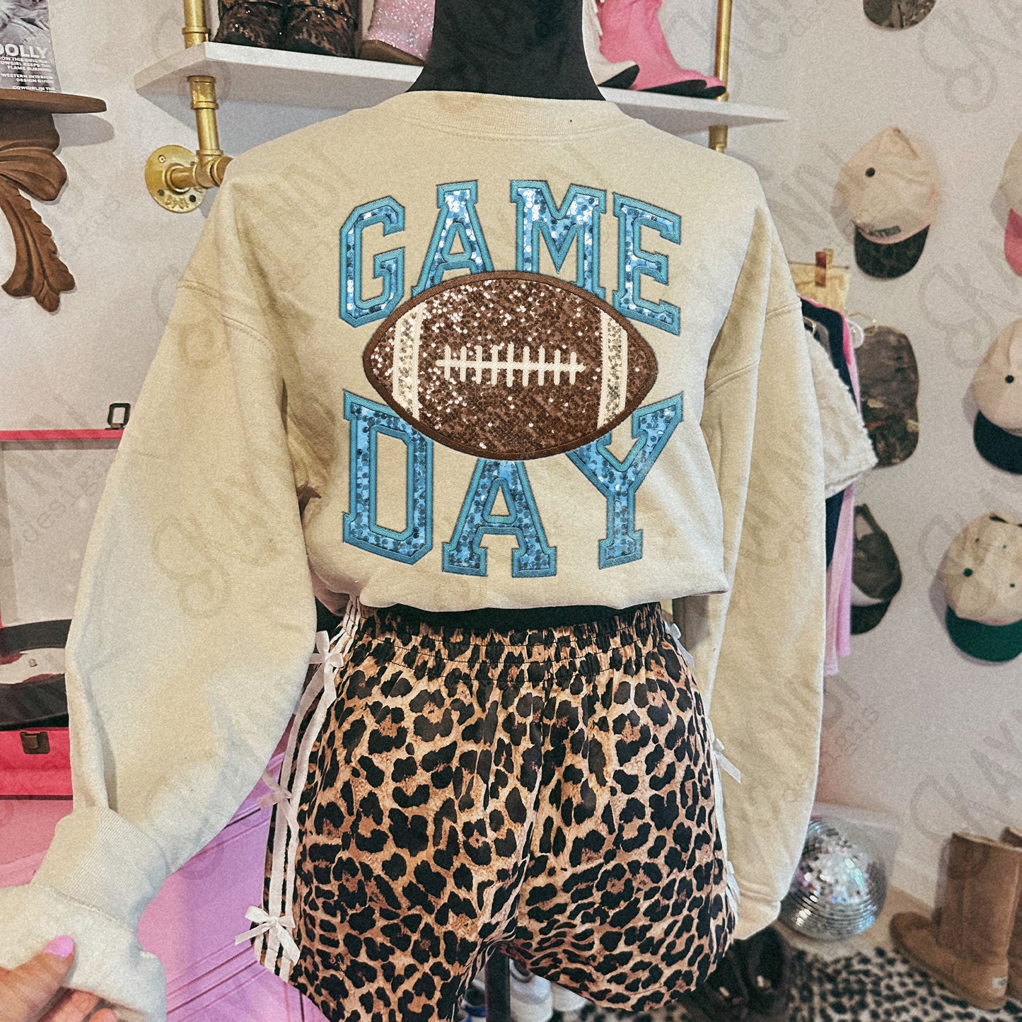 Game Day Football Sequins (Color Dropdown)-DTF&UV