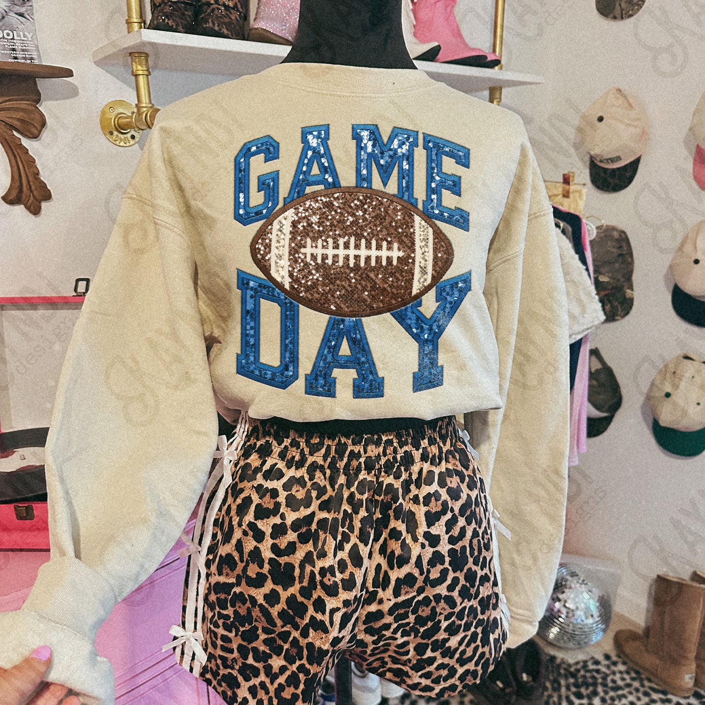 Game Day Football Sequins (Color Dropdown)-DTF&UV