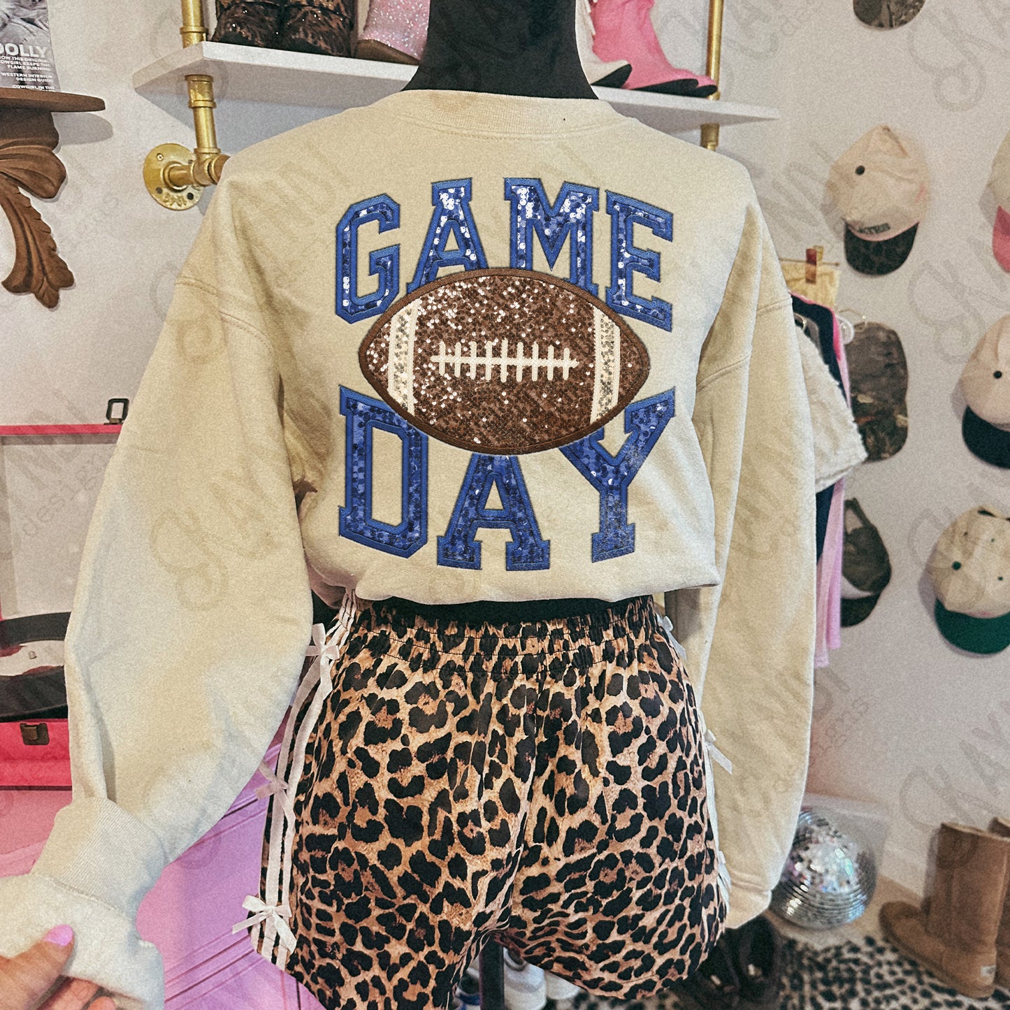 Game Day Football Sequins (Color Dropdown)-DTF&UV