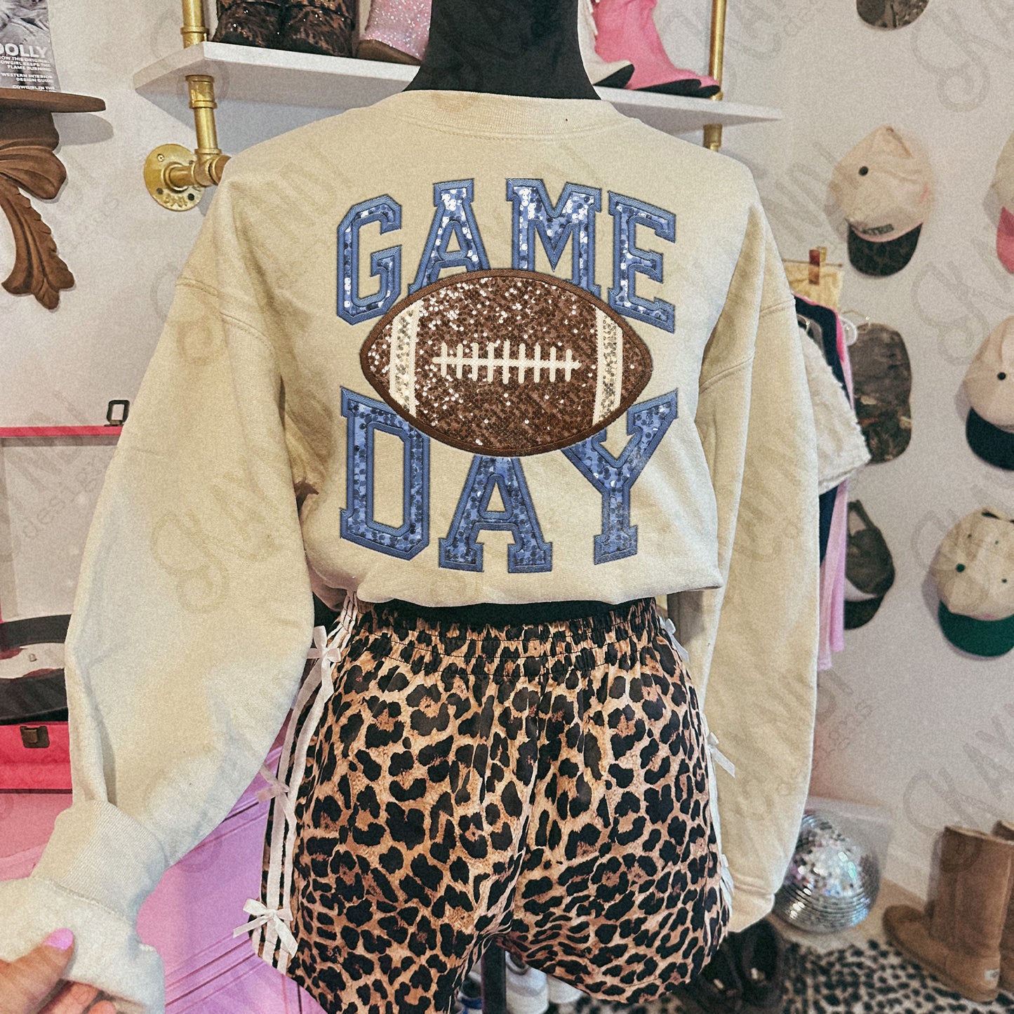 Game Day Football Sequins (Color Dropdown)-DTF&UV
