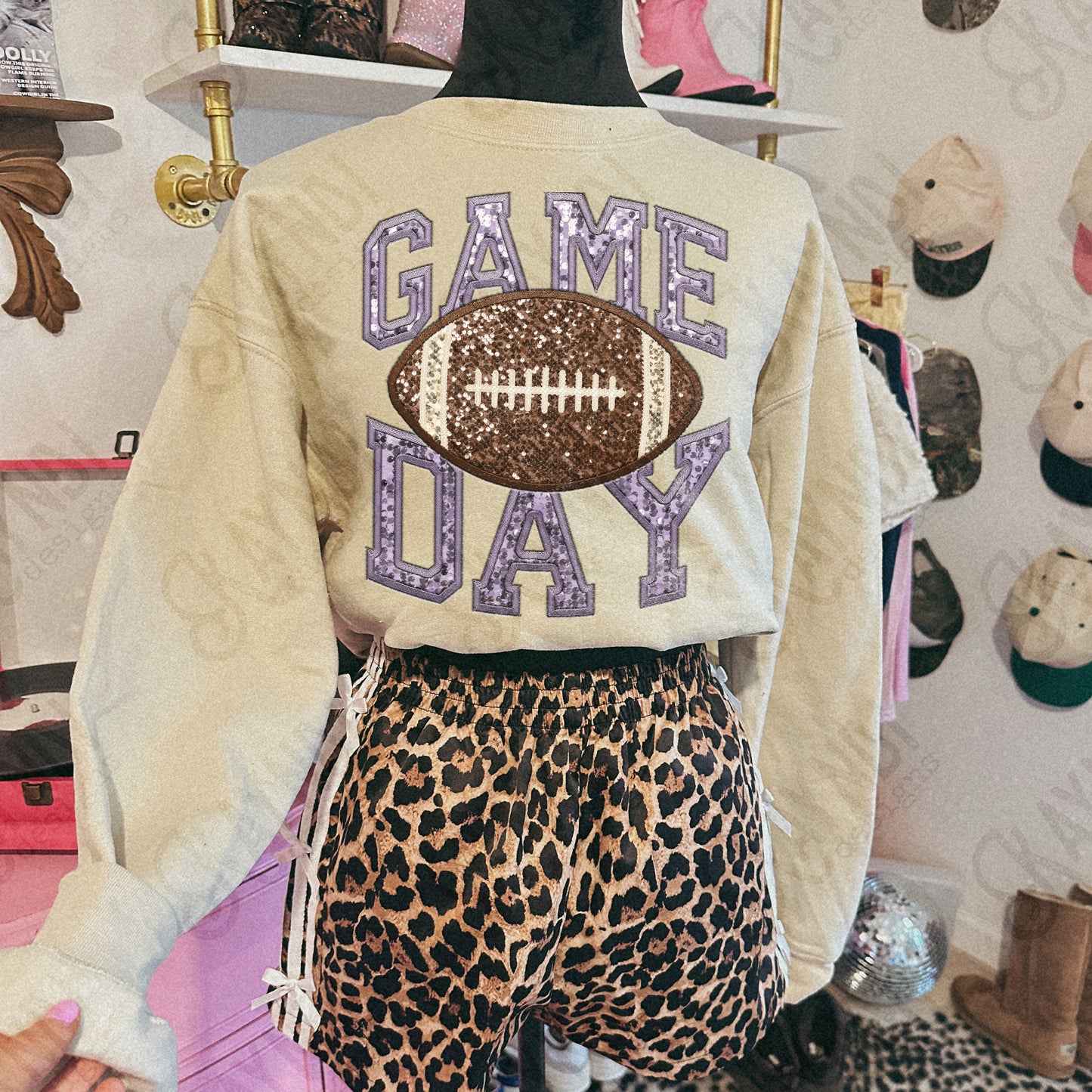 Game Day Football Sequins (Color Dropdown)-DTF&UV
