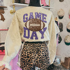 Game Day Football faux sequin embroidery (Color Dropdown)-DTF&UV
