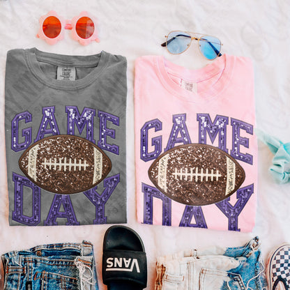 Game Day Football Sequins (Color Dropdown)-DTF&UV