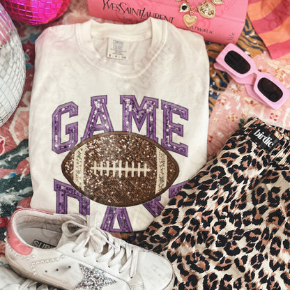 Game Day Football Sequins (Color Dropdown)-DTF&UV