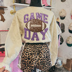 Game Day Football faux sequin embroidery (Color Dropdown)-DTF&UV