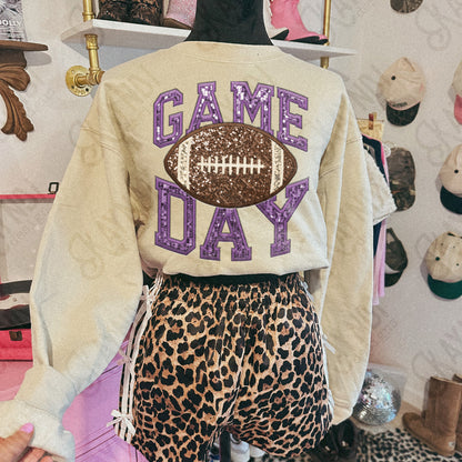Game Day Football Sequins (Color Dropdown)-DTF&UV