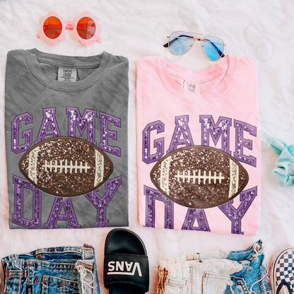 Game Day Football Sequins (Color Dropdown)-DTF&UV