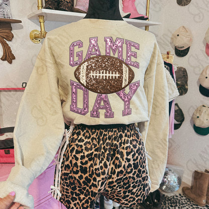 Game Day Football Sequins (Color Dropdown)-DTF&UV