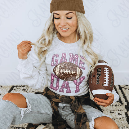 Game Day Football Sequins (Color Dropdown)-DTF&UV
