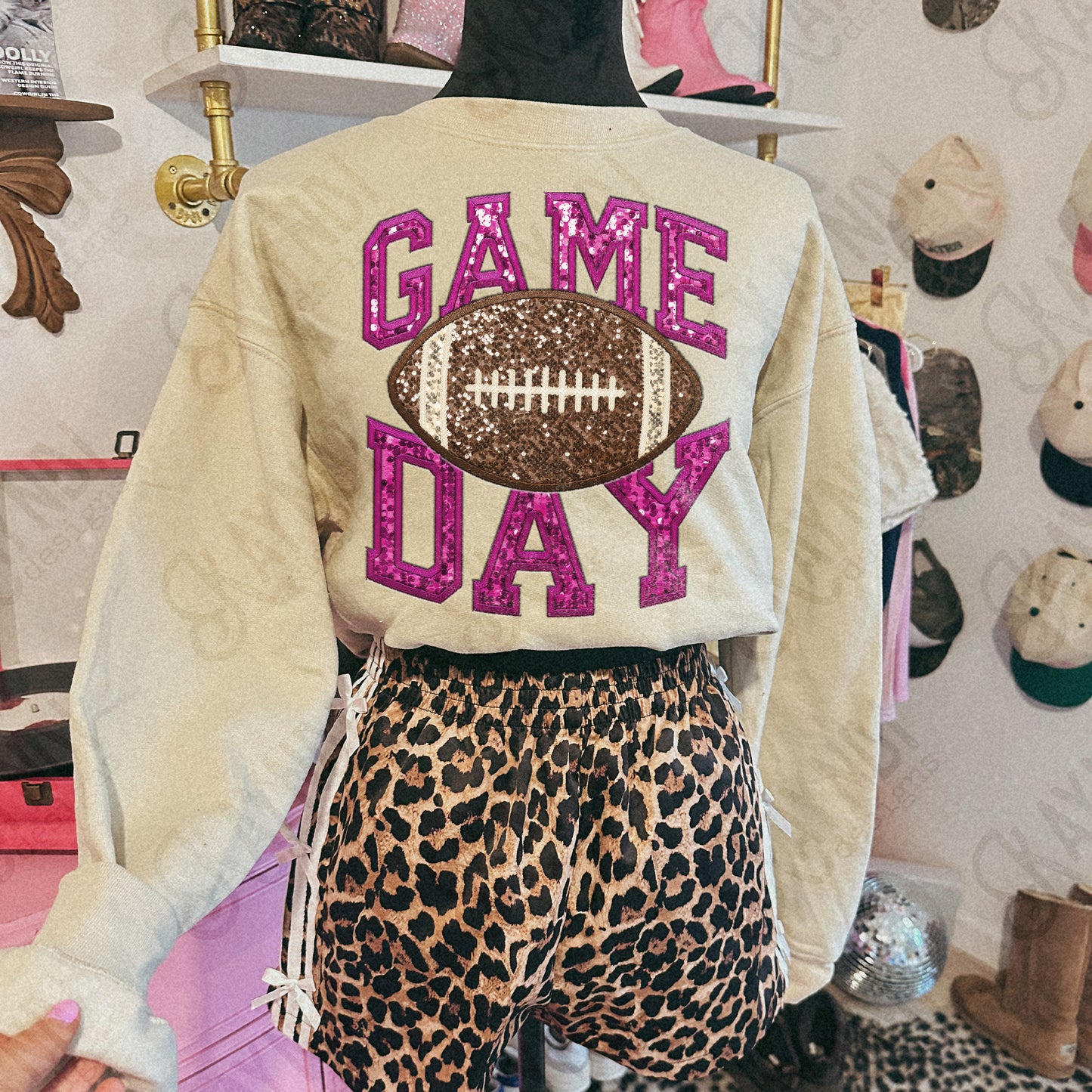 Game Day Football Sequins (Color Dropdown)-DTF&UV