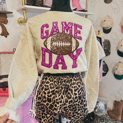Game Day Football Sequins (Color Dropdown)-DTF&UV