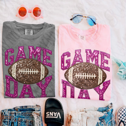Game Day Football Sequins (Color Dropdown)-DTF&UV