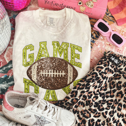 Game Day Football Sequins (Color Dropdown)-DTF&UV