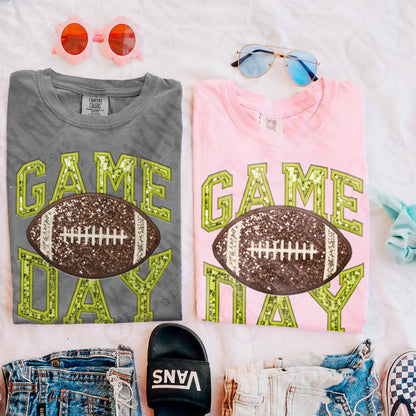 Game Day Football Sequins (Color Dropdown)-DTF&UV