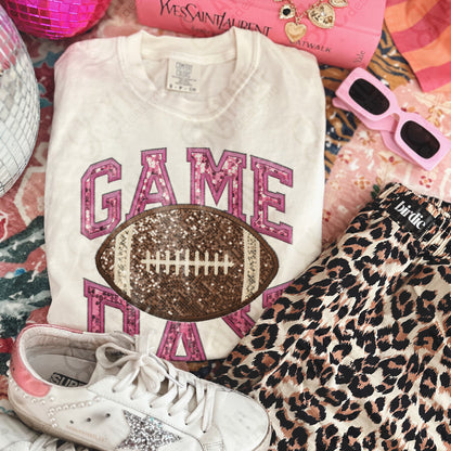 Game Day Football Sequins (Color Dropdown)-DTF&UV