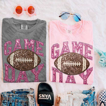 Game Day Football Sequins (Color Dropdown)-DTF&UV